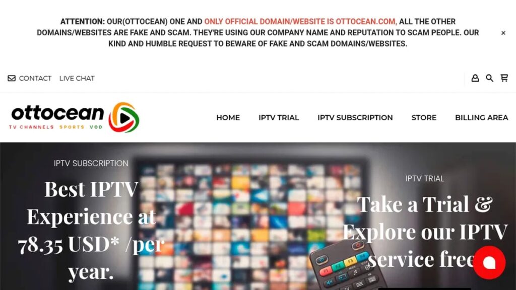 Ottocean.com Promotion: Cheap IPTV UK & Free Trial