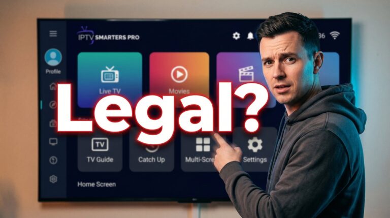 Person Pointing At The Word Legal On An Iptv App Home Screen Filename Is Iptv Legal Uk Hero